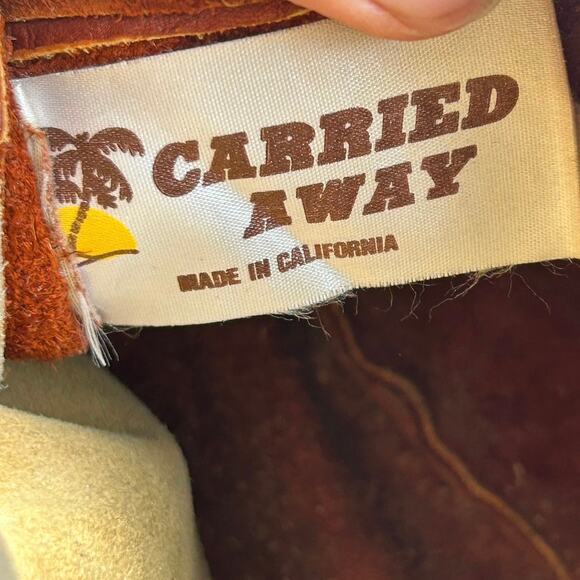 Vintage 70’s Carried Away Caramel Brown Leather hand shoulder bag - Picture 14 of 16